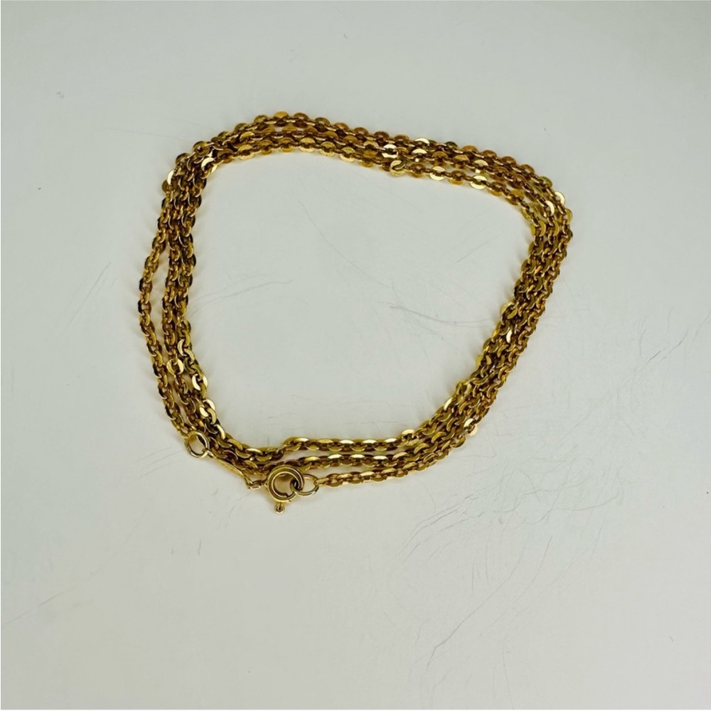 Vintage BALESTRA Solid 18k Italian Yellow Gold 20” Cable Chain Necklace, 4.9g - Picture 3 of 10